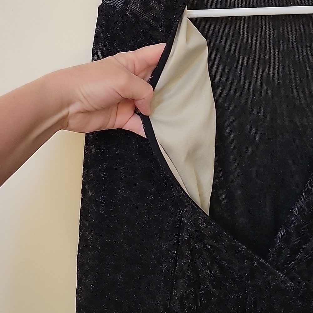 PRETTY LITTLE THING Metallic Leopard Print Surplice Peplum Goth Blouse - Picture 6 of 9